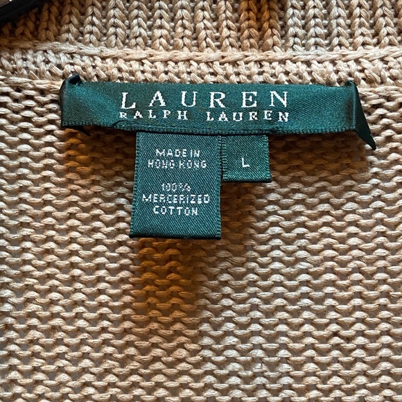 Ralph Lauren Tan Cardigan Sweater. - Picture 2 of 5